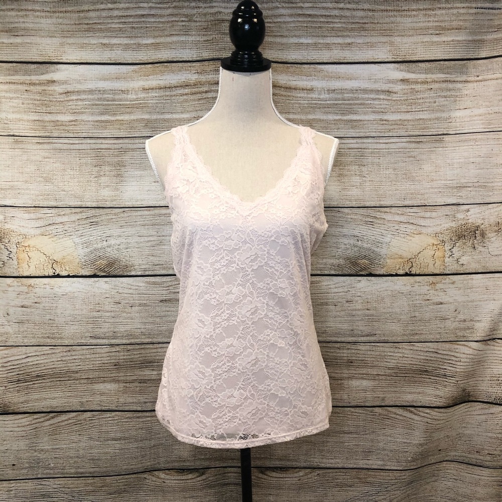 WHBM Lace Cami Pale Pink